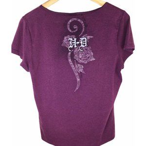 Harley Davidson Wonens Short Sleeve T Shirt Purple